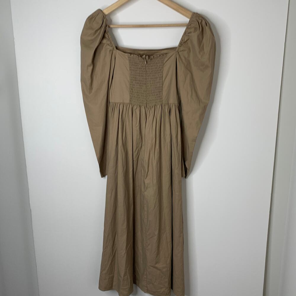 Reformation Luce Long Sleeve Stretch Khaki Midi Dress Womens 0 - Picture 12 of 16